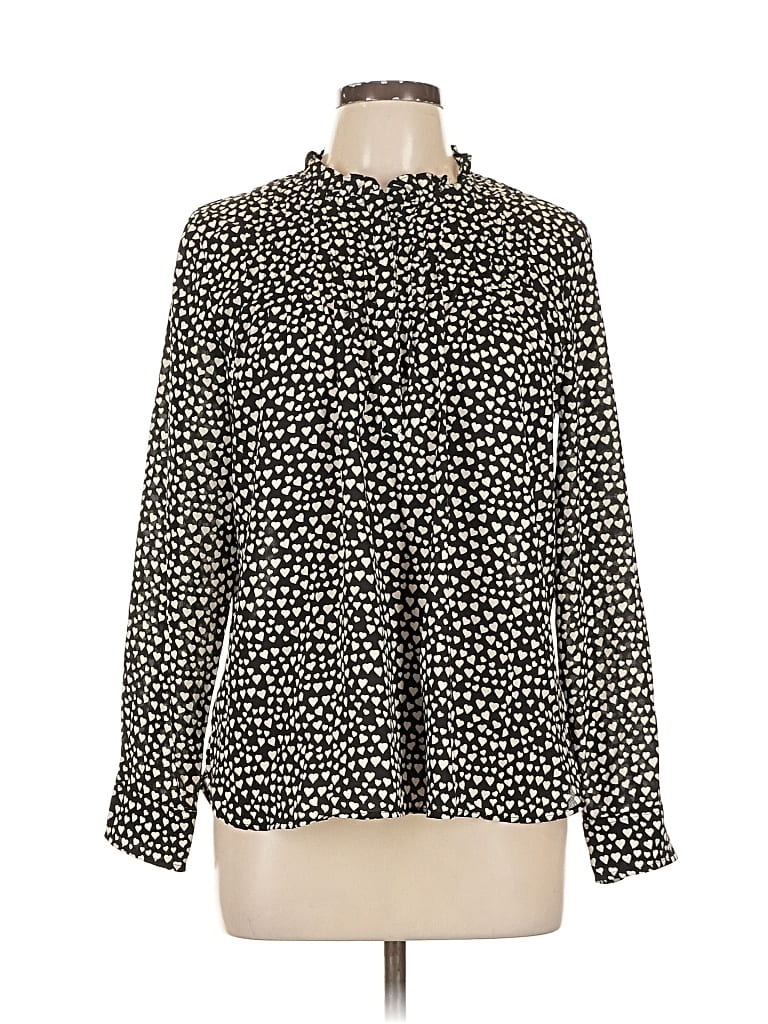 Pre-owned J.crew Mercantile Long Sleeve Blouse In Black