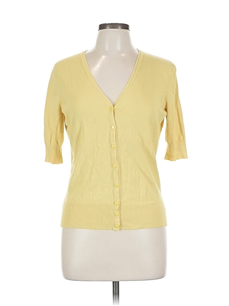 Pre-owned Ann Taylor Factory Cardigan Sweater In Yellow