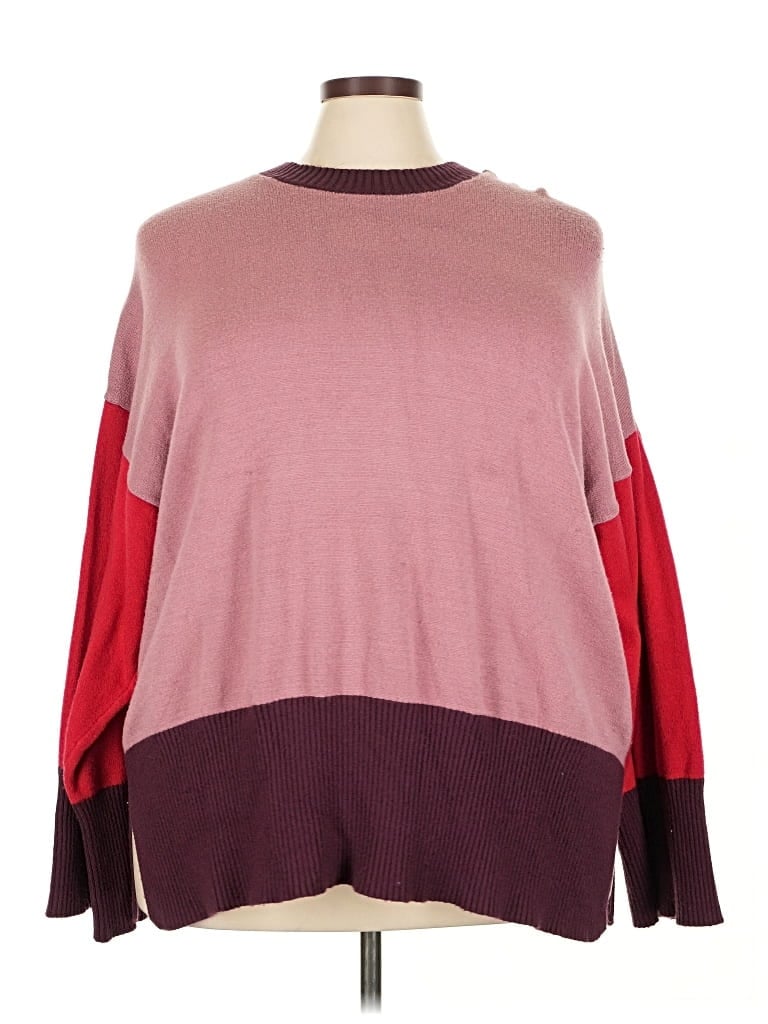 Pre-owned Eloquii Pullover Sweater In Burgundy