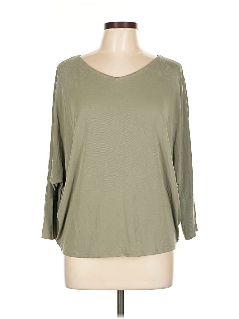 Pre-owned Chico's 3/4 Sleeve T-shirt In Green