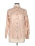 Wallflower Checkered-gingham Orange Long Sleeve Button-Down Shirt Size M - photo 1