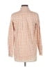 Wallflower Checkered-gingham Orange Long Sleeve Button-Down Shirt Size M - photo 2