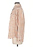 Wallflower Checkered-gingham Orange Long Sleeve Button-Down Shirt Size M - photo 5