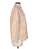 Wallflower Checkered-gingham Orange Long Sleeve Button-Down Shirt Size M - photo 4