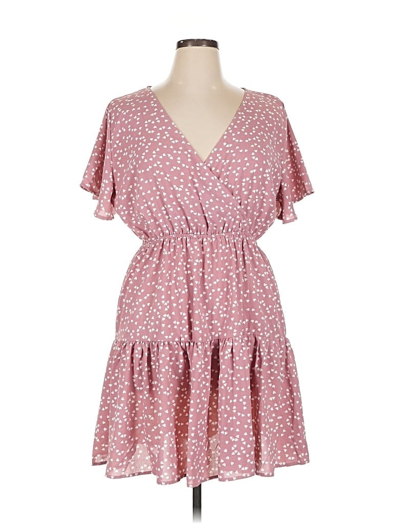 Pre-owned Shein Curve Casual Dress In Pink