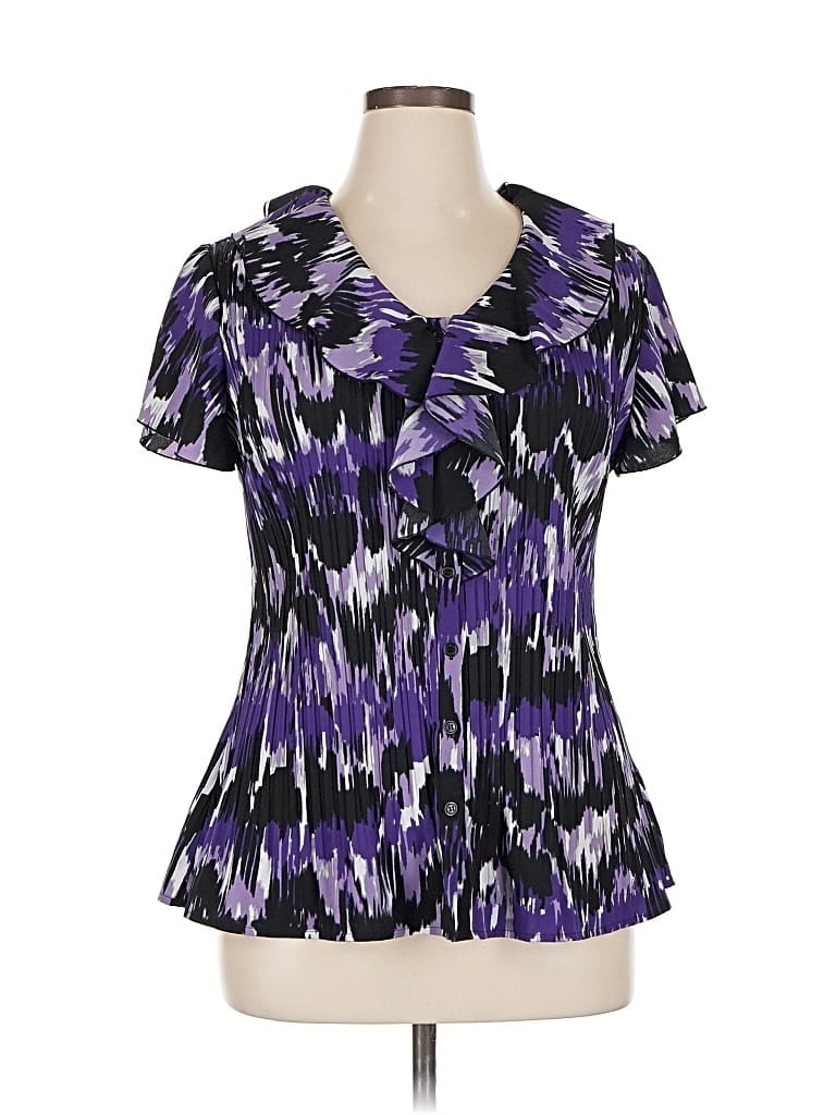 Pre-owned East5th Short Sleeve Blouse In Purple
