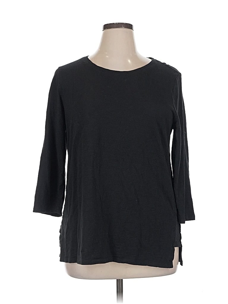 Pre-owned Chico's 3/4 Sleeve T-shirt In Black