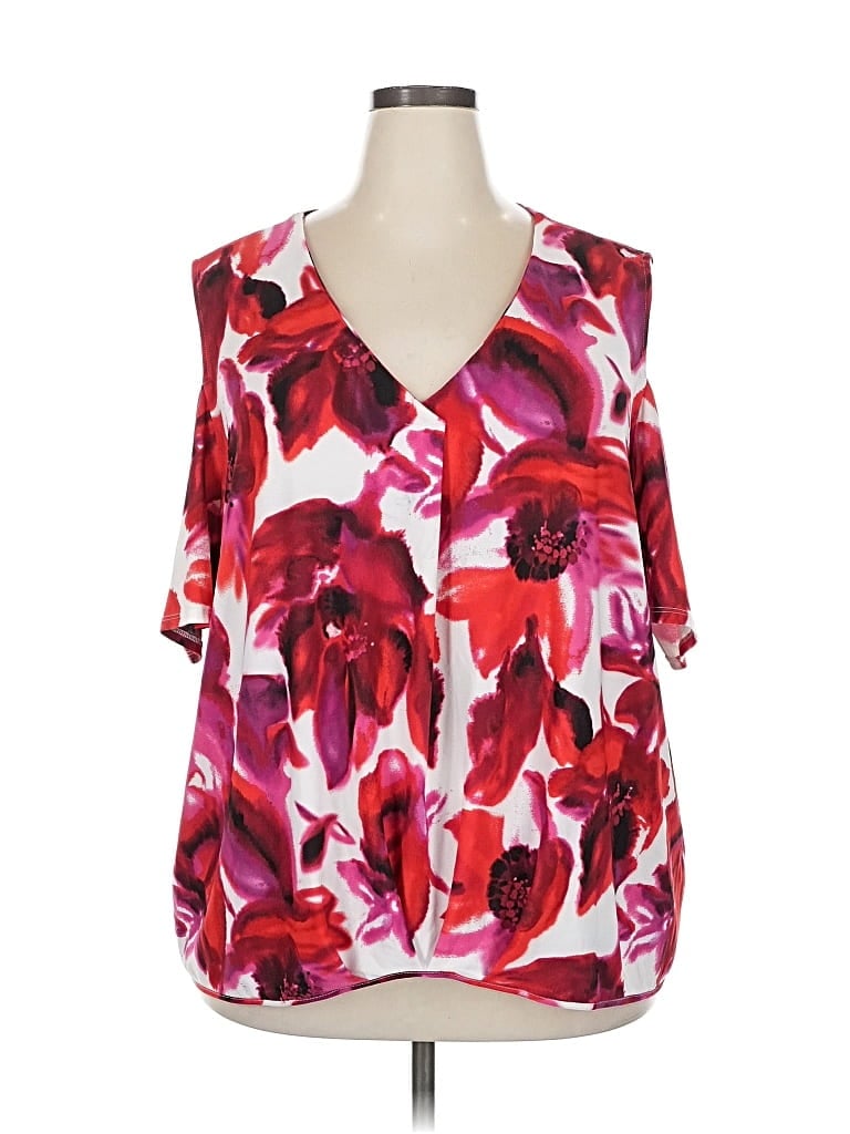 Pre-owned Inc International Concepts Sleeveless Blouse In Red