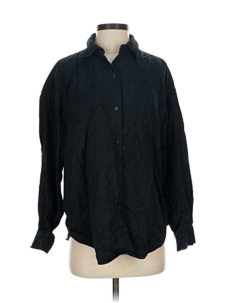 Pre-owned Everlane Long Sleeve Button Down Shirt In Black