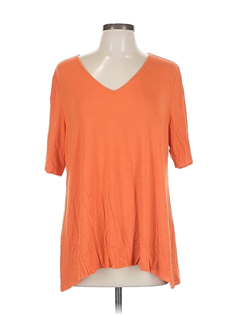 Pre-owned Soma Short Sleeve Top Orange V Neck Tops