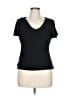 S.L. Fashions 100% Polyester Black Short Sleeve Top Size 14 - photo 1