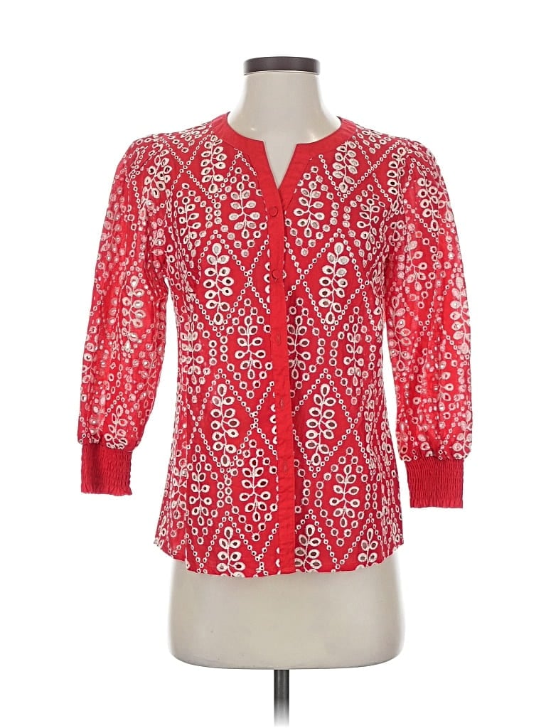 Pre-owned Cabi 3/4 Sleeve Blouse In Red