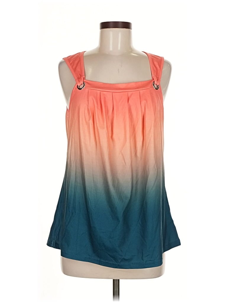 Pre-owned Unbranded Tank Top Teal Halter Neckline Tops In Blue