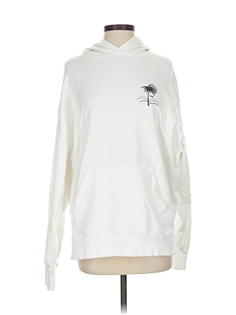 Pre-owned American Eagle Outfitters Pullover Hoodie In White