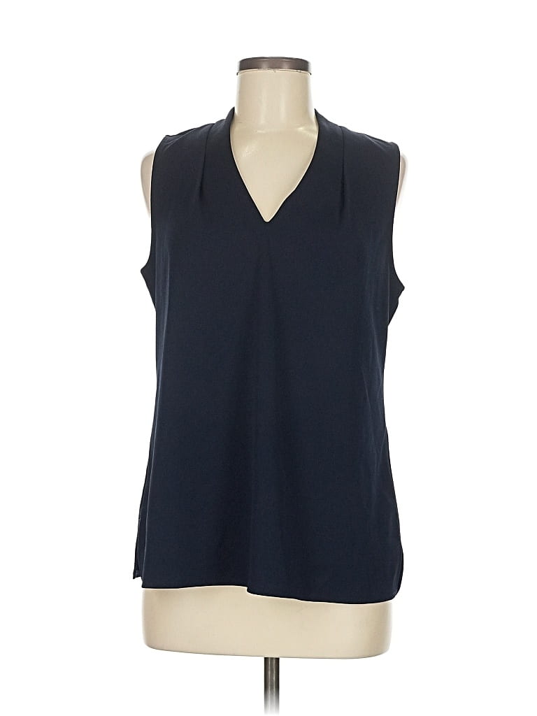 Pre-owned Ann Taylor Factory Sleeveless Blouse In Blue