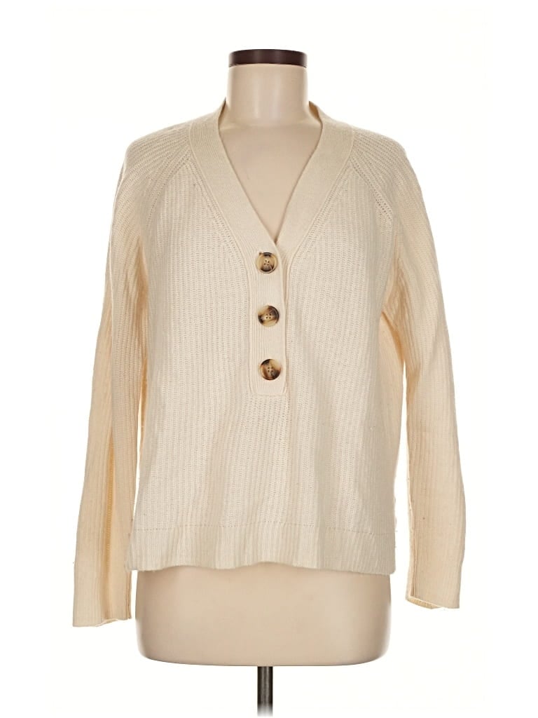Pre-owned Madewell Wool Cardigan Sweater In White