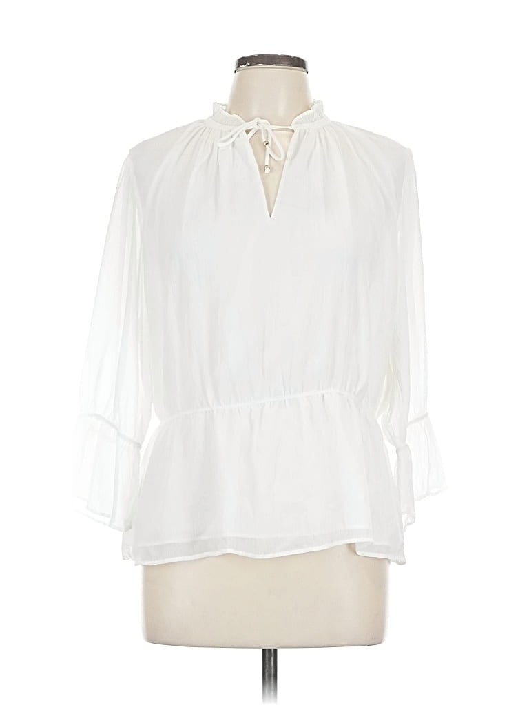 Pre-owned H&m 3/4 Sleeve Blouse In White