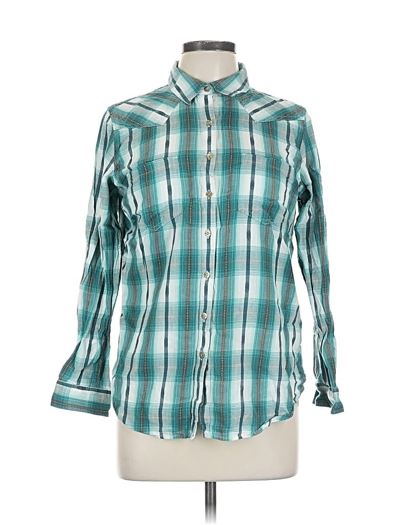 Pre-owned Ariat Long Sleeve Button Down Shirt In Blue