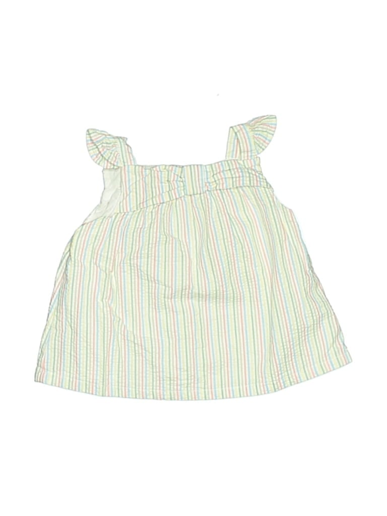 Pre-owned Janie And Jack Babies' Tank Top Green Ruffles Neckline Tops