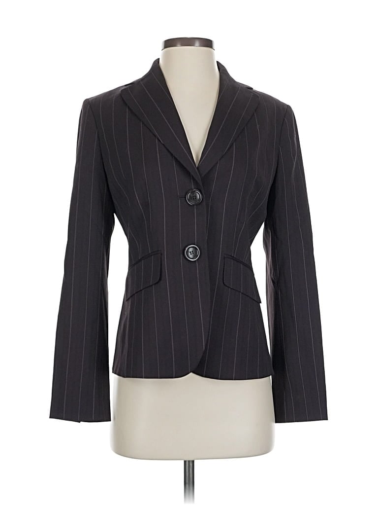 Pre-owned Ann Taylor Wool Blazer Jacket In Gray