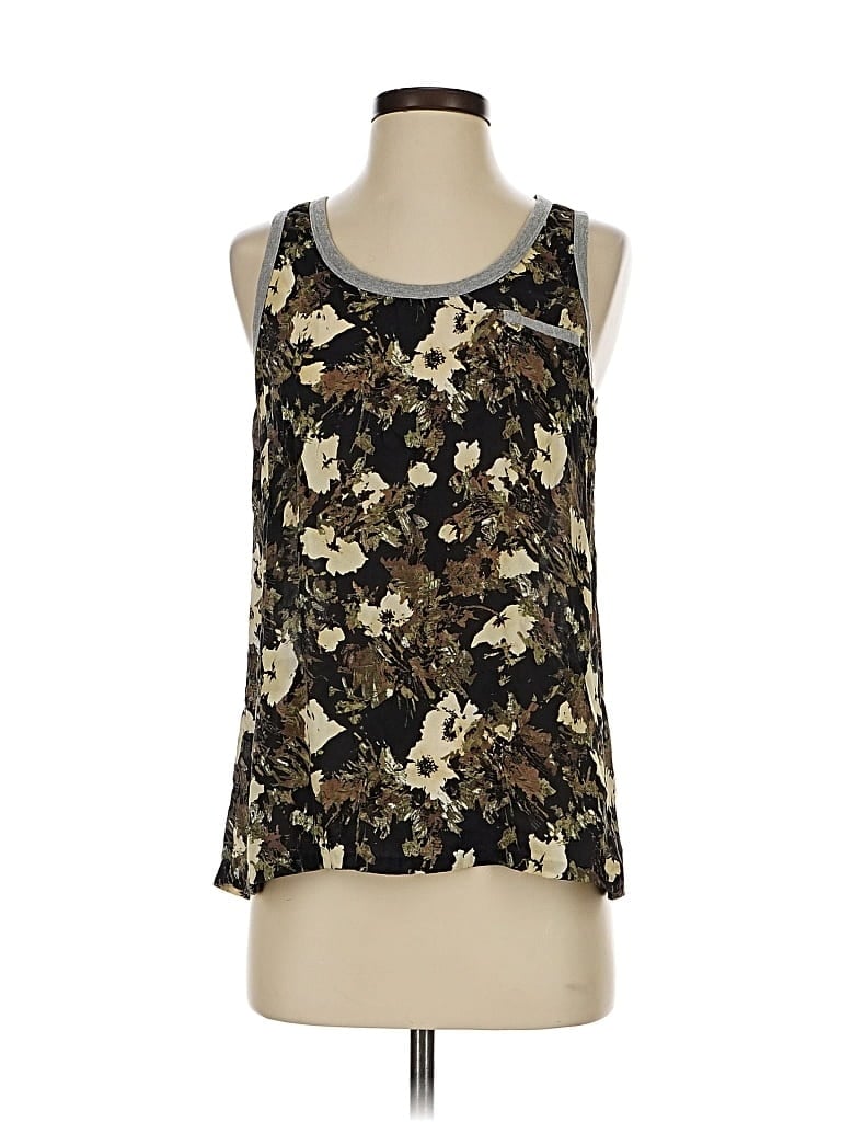 Pre-owned Elizabeth And James Sleeveless Silk Top Black Halter Neckline Tops