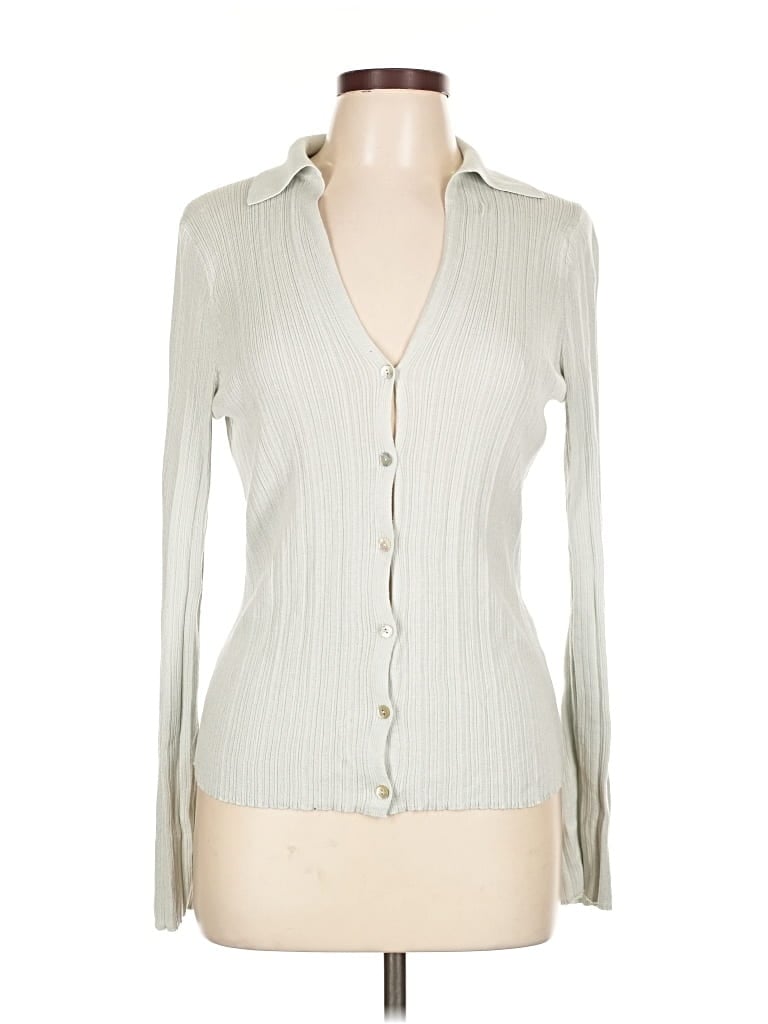 Pre-owned Vince Long Sleeve Blouse In Gray