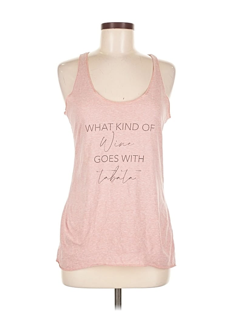 Pre-owned Next Level Apparel Tank Top Pink Halter Neckline Tops