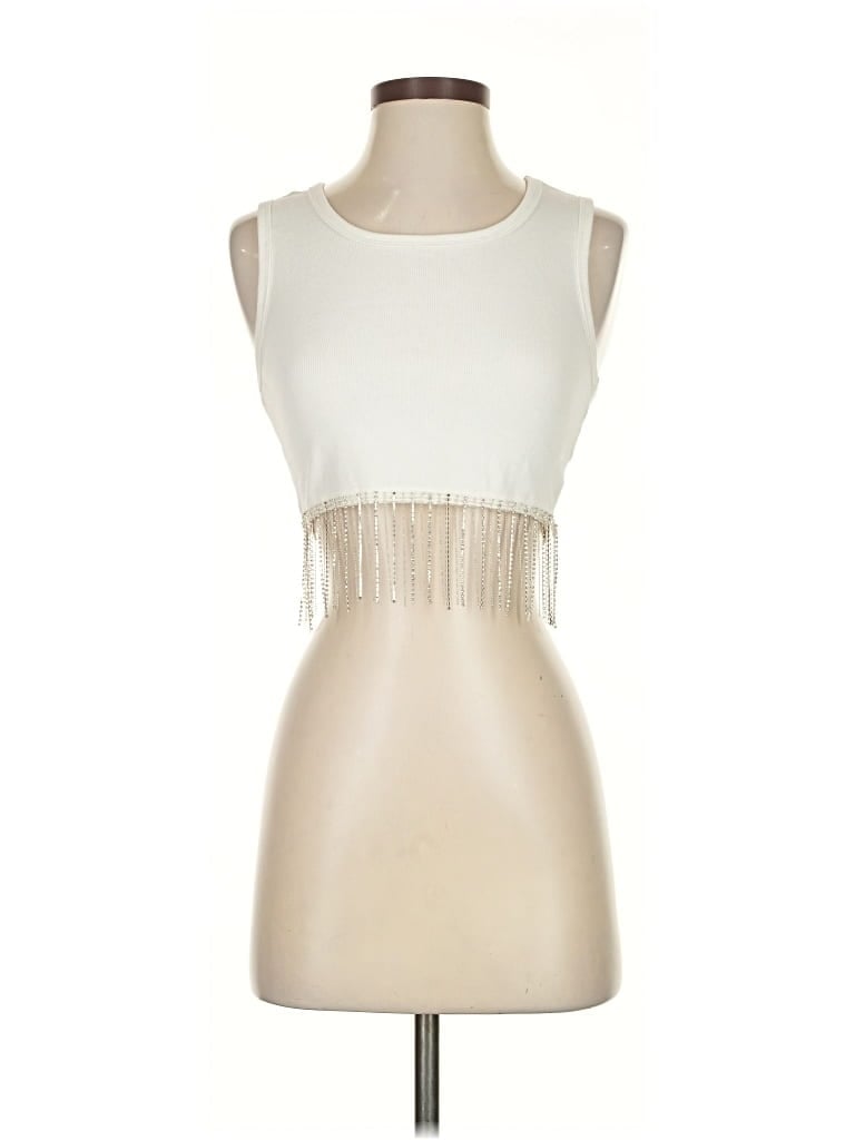 Pre-owned Day + Moon Sleeveless T-shirt In White