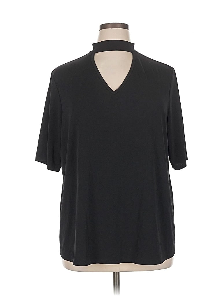 Pre-owned Boutique Short Sleeve Turtleneck In Black