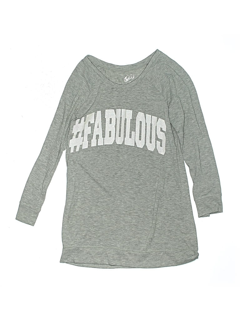Pre-owned Justice Kids' 3/4 Sleeve T-shirt In Gray