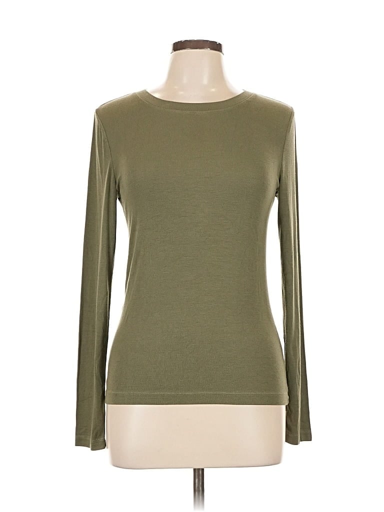 Pre-owned Ann Taylor Loft Long Sleeve T-shirt In Green