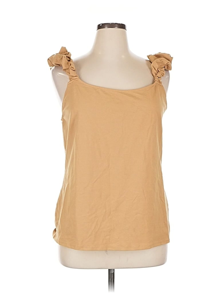 Pre-owned Cato Sleeveless Top Tan Sweetheart Neckline Tops In Brown