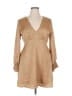 Mi ami 100% Polyester Metallic Tan Casual Dress Size XL - photo 1
