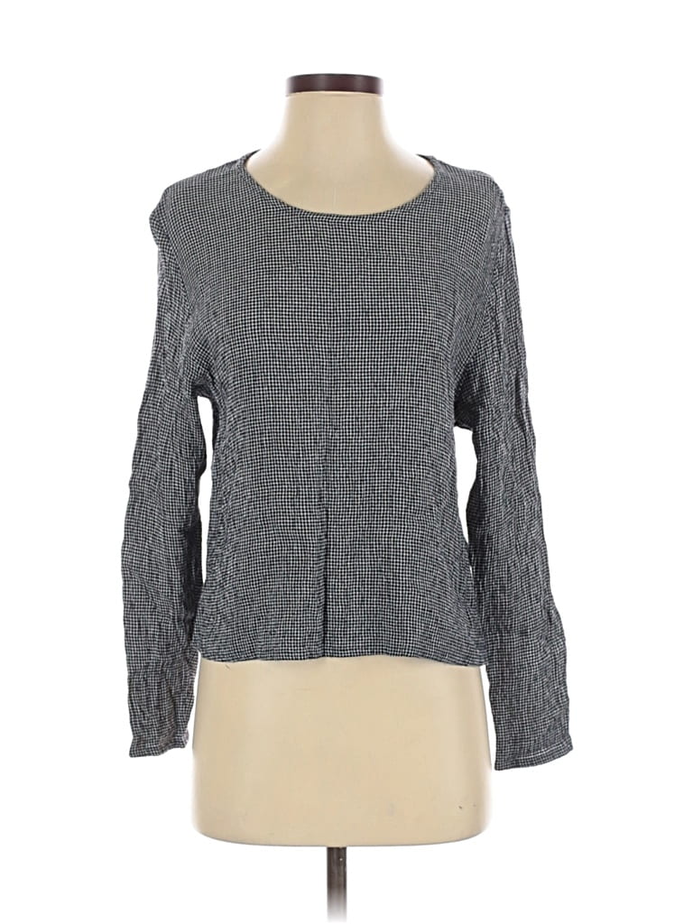Pre-owned Eileen Fisher Long Sleeve Top Gray Square Neckline Tops