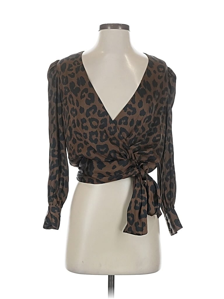 Pre-owned Banana Republic Long Sleeve Blouse In Brown