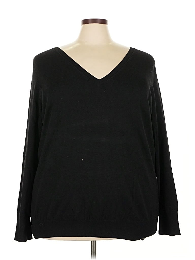 Pre-owned Lane Bryant Long Sleeve T-shirt In Black