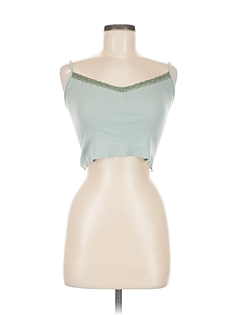 Pre-owned Brandy Melville Tank Top Green Strapless Neckline Tops