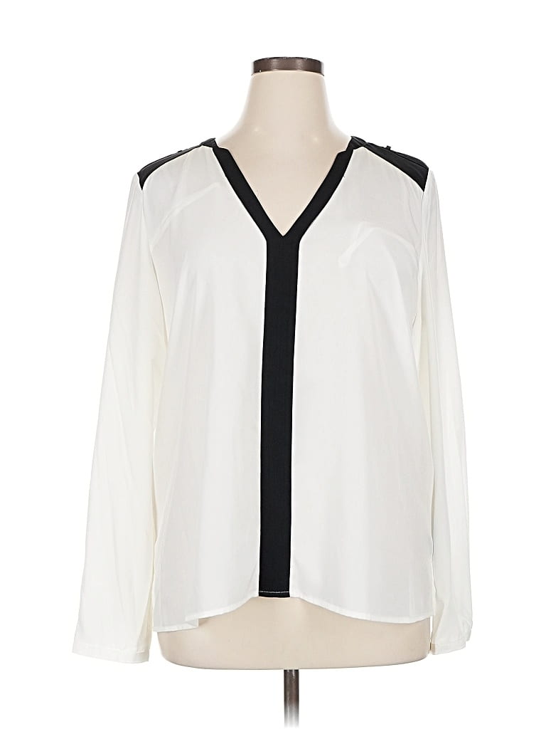 Pre-owned Vince Camuto Long Sleeve Blouse In White