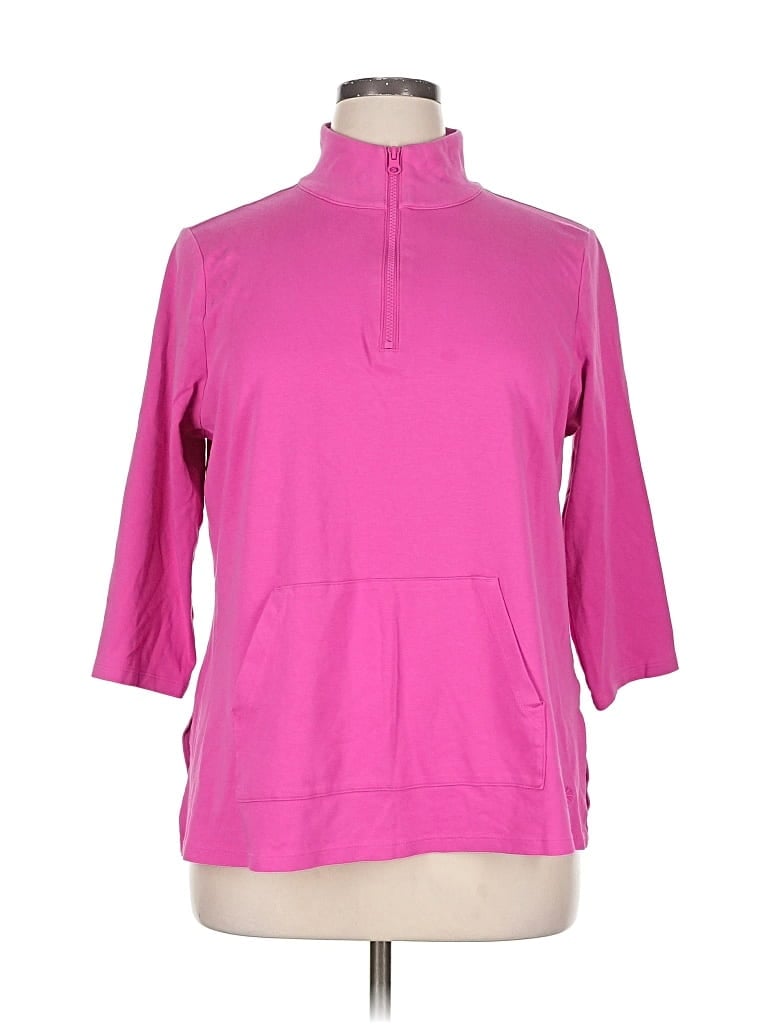 Pre-owned Isaac Mizrahi Live 3/4 Sleeve T-shirt In Pink