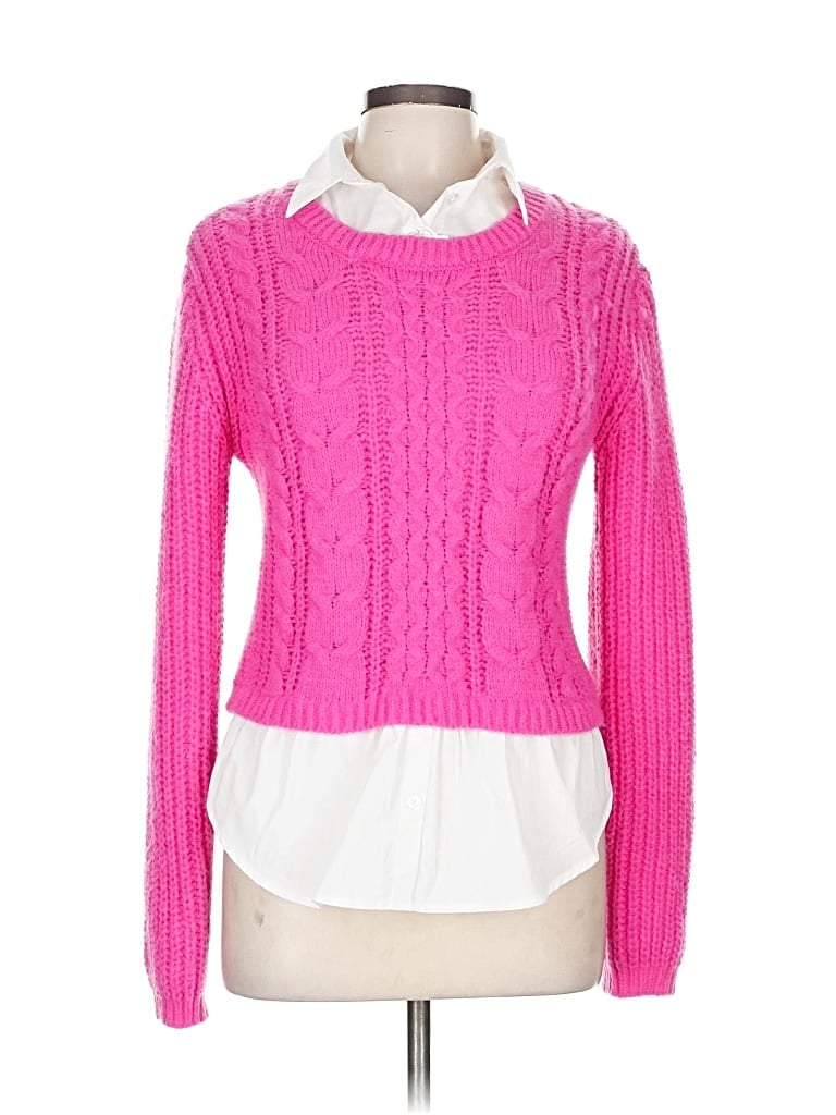 Pre-owned No Boundaries Long Sleeve Top Pink Turtleneck Tops