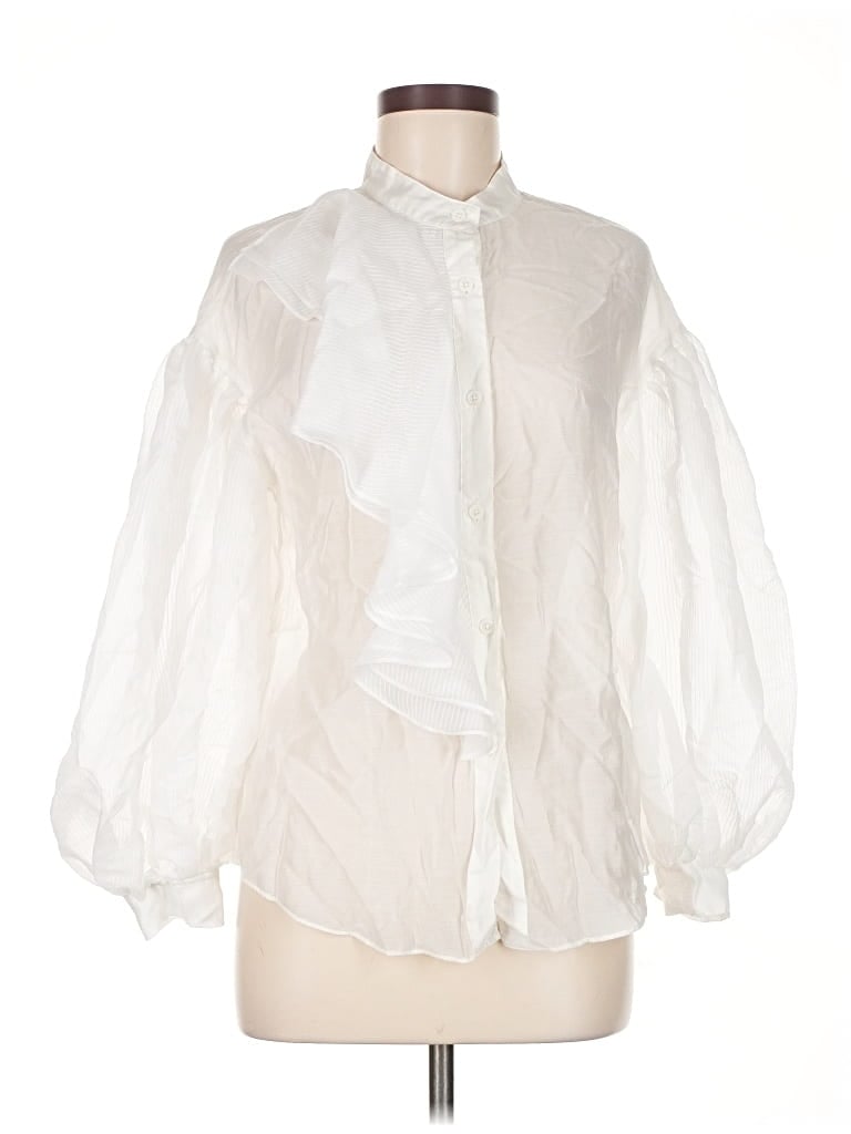 Pre-owned J.ing 3/4 Sleeve Blouse In White