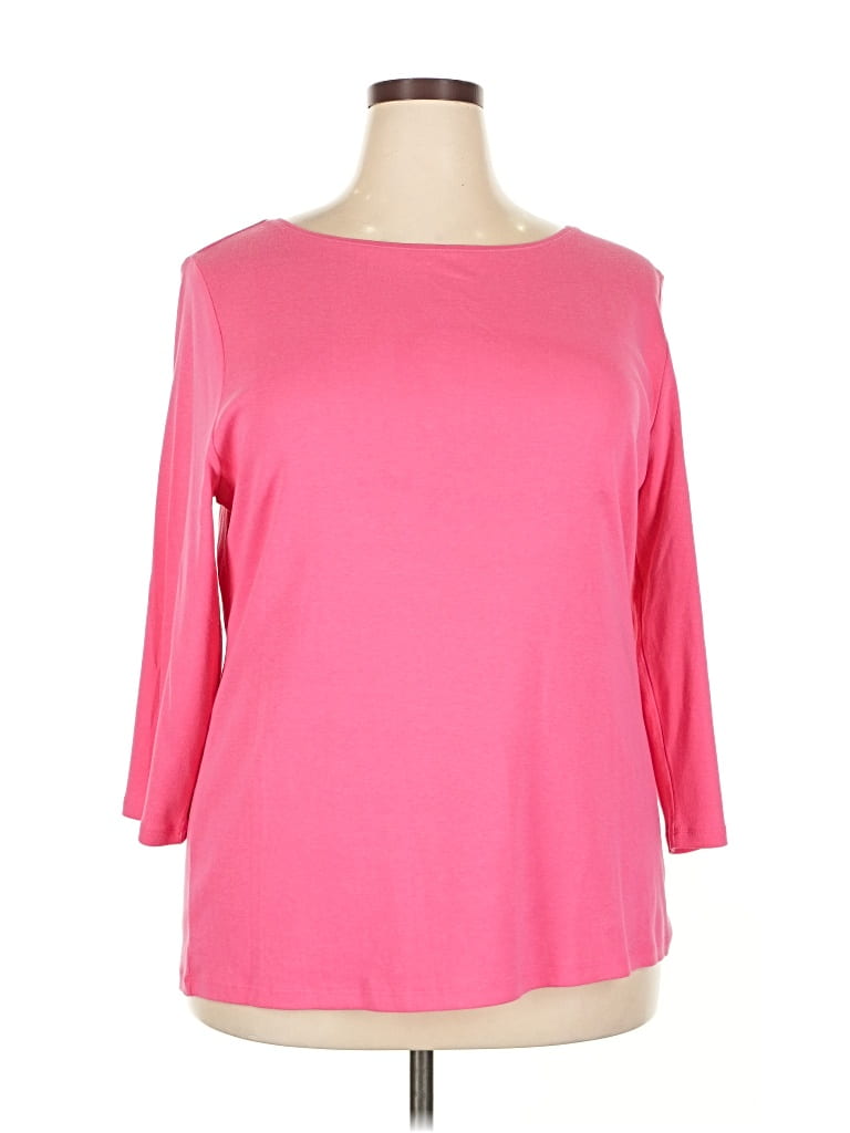 Pre-owned Talbots 3/4 Sleeve T-shirt In Pink