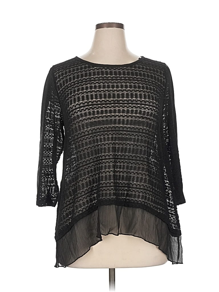 Pre-owned Alfani 3/4 Sleeve Blouse In Black