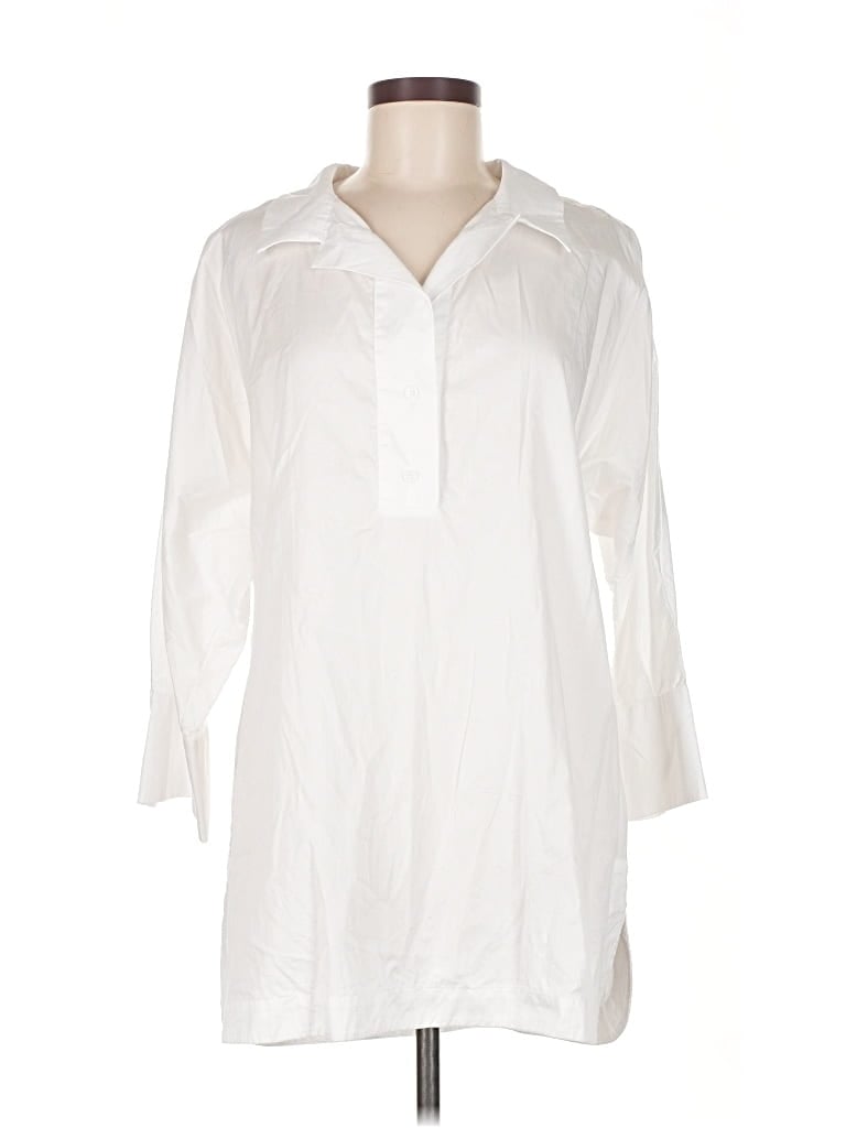Pre-owned Harshman 3/4 Sleeve Button Down Shirt In White