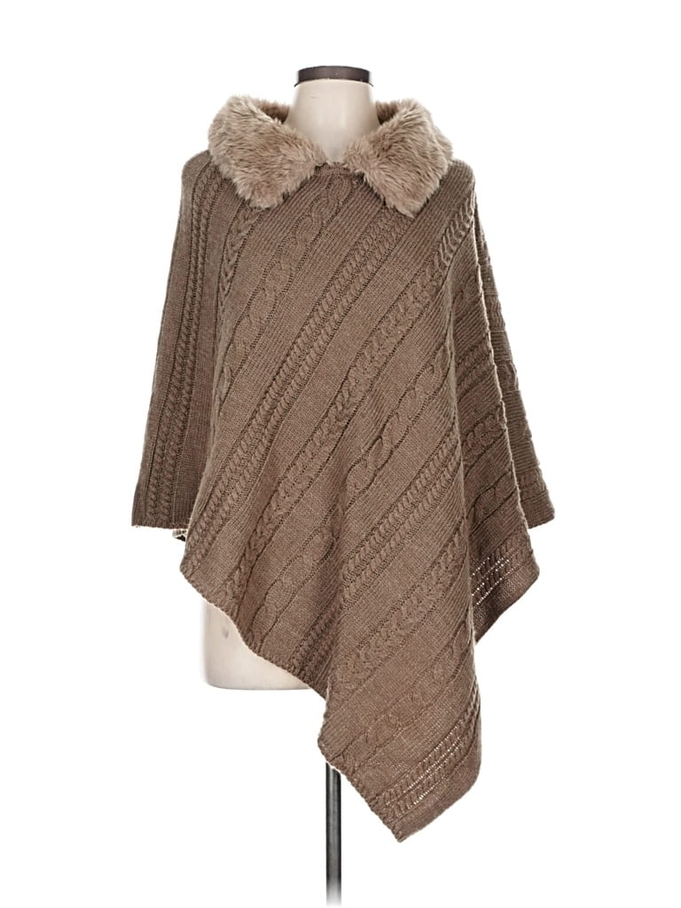 Pre-owned New York And Company Poncho In Brown