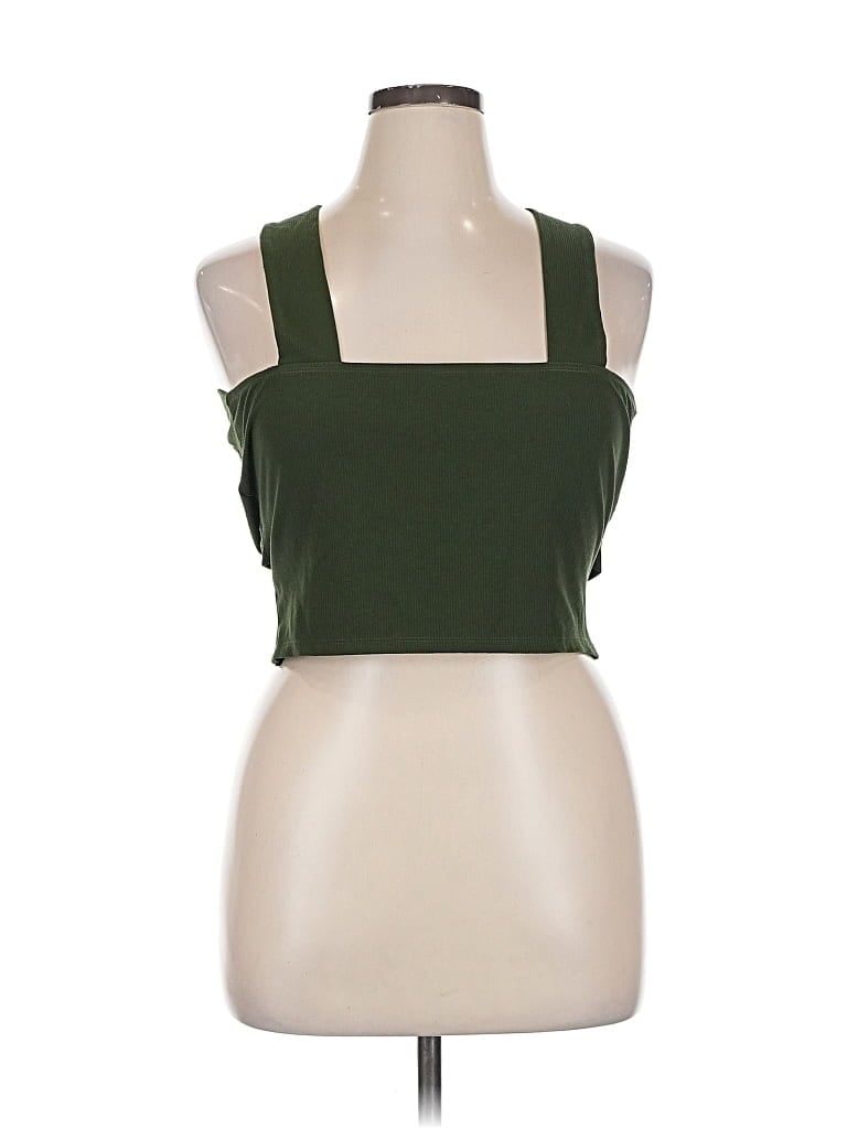 Pre-owned Cider Sleeveless Top Green Halter Neckline Tops