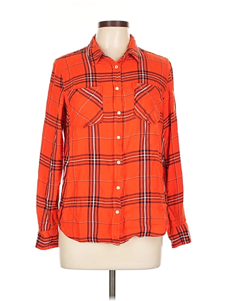 Pre-owned A New Day Long Sleeve Button Down Shirt In Orange