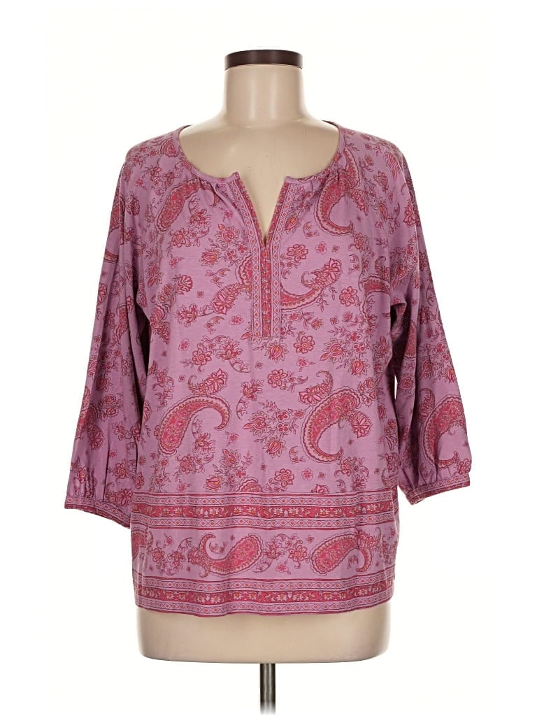 Pre-owned Purejill 3/4 Sleeve Blouse In Pink