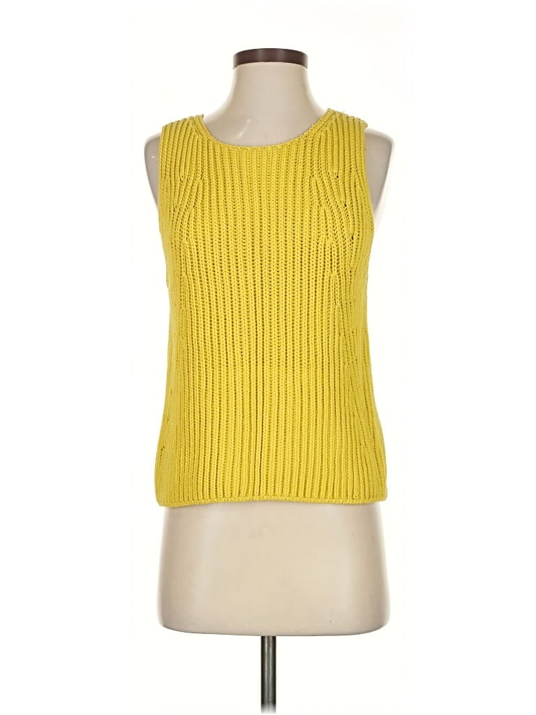 Pre-owned Vince Sweater Vest In Yellow