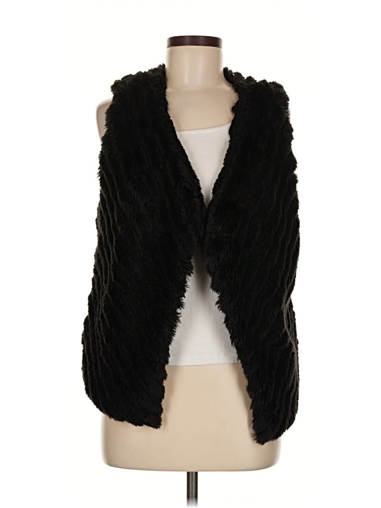 Pre-owned Bb Dakota Faux Fur Vest In Black